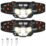 LHKNL Headlamp Flashlight, 1200 Lumen Ultra-Light Bright LED Rechargeable Headlight with White Red Light,2-Pack Waterproof Motion Sensor Head Lamp,8 Modes for Outdoor Camping Running Cycling Fishing