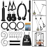 Weight Cable Pulley System Gym, SERTT Upgraded Cable Pulley Attachments for Gym LAT Pull Down, Biceps Curl, Tricep, Arm Workouts - Weight Pulley System Home Gym Add On Equipment