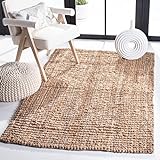 SAFAVIEH Natural Fiber Collection Accent Rug - 4' x 6', Natural, Handmade Chunky Textured Jute 0.75-inch Thick, Ideal for High Traffic Areas in Entryway, Living Room, Bedroom (NF447A)