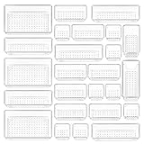 Vtopmart 25 PCS Clear Plastic Drawer Organizers Set, 4-Size Versatile Bathroom and Vanity Drawer Organizer Trays, Storage Bins for Makeup, Bedroom, Kitchen Gadgets Utensils and Office