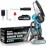 Saker Mini Chainsaw,Portable Electric Mini Chainsaw Cordless,Small Handheld Chain Saw Pruning Shears Chainsaw for Tree Branches, Courtyard and Garden(SAKER MINI CHAINSAW + 1 BATTERY)