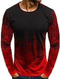 TUUFUN T-Shirt Hip Hop Graphic Printing Slim-Fit Crew Neck Casual Tops Fall Pullover Tie Dye Tee Shirts Blouse (as1, Alpha, m, Regular, Regular, red)