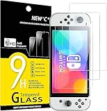 NEW'C [3 Pack Designed for Nintendo Switch (modèle OLED) Screen Protector Tempered Glass, Case Friendly Anti Scratch Bubble Free Ultra Resistant