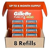 Gillette Fusion5 Power Mens Razor Blade Refills, 8 Count, Lubrastrip for a More Comfortable Shave,Gillette Fusion 5 Blades Refills, Gillette Razors for Men, Gillette Fusion 5, Razor Blades for Men