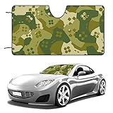 Camouflage Gamepad Game Mode on Car Windshield Sun Shade Foldable Sunshade Universal Fit Front Window Interior Protection Decoration