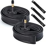 2 Pack 28' 700C Bike Tubes 700 x 35C/37C/38C/40C/43C AV48mm Valve Compatible with 700 x 35C 700x37C 700 x 38C 700 x 40C 700 x 42C 700 x 43C Bicycle Tire Tubes