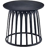 modern round coffee table black