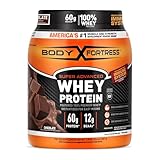 Body Fortress Super Advanced 100% Premium Whey Protein Powder, Chocolate, 60g Protein & 12g BCAAs Per 2 Scoops, Muscle Gain & Recovery, Immune Support with Vitamins C & D, 1.78lbs (Packaging May Vary)