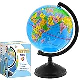 Little Chubby One 7-inch Educational World Globe - Educational and Decorative Piece - Colorful Informative Easy to Read Spinning Globe Ideal for Learning Geography and Perfect Decor for Kids Room