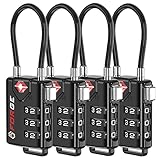 TSA Approved Cable Luggage Locks, Re-settable Combination with Alloy Body