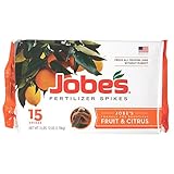Jobe's, 01612, Fertilizer Spikes, Fruit and Citrus, Includes 15 Spikes, 14 Ounces, Brown