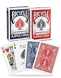 Bicycle Rider Back Playing Cards, Standard Index, Poker Cards, Premium Playing Cards, Red & Blue, 2 Count (Pack of 1)