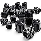 Outus 20 Pack Tyre Valve Dust Caps for Car, Motorbike, Trucks, Bike, Bicycle (Black)