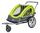 Instep Quick-N-EZ Double Tow Behind Bike Trailer, Converts to Stroller/Jogger, Green