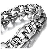 URBAN JEWELRY Amazing Stainless Steel Men's link Bracelet Silver Black 9 Inch (With Branded Gift Box)