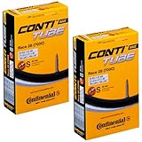 Continental Race 28 700x20-25c Bicycle Inner Tubes - 42mm Long Presta Valve - 2 Pack