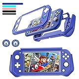Switch Lite Case Protective Case for Nintendo Switch Lite, Feerne Full Protection TPU Shockproof Case Cover for Nintendo Switch Lite Skin with Built-in Screen Protector & Joystick Caps, Blue