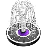 SZMP Solar Fountain 3.5W Bird Bath Fountains with Flower 2023 Upgraded Glass Panel, Solar Powered Water Fountain with 7 Nozzle & 4 Fixer, Solar Fountain Pump for Bird Bath, Garden, Pond, Pool (White)
