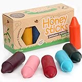 Honeysticks 100% Pure Beeswax Crayons Natural, Safe for Toddlers, Kids and Children, Handmade in New Zealand, For 1 Year Plus (12 Pack)