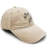 Atticus Poetry, Stay Wild Dad Hat - Trendy Summer Girl Cotton Baseball Cap for Women with Custom Buckle, Adjustable One Size (Khaki, Stay Wild)