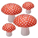 4Pcs Mushroom Shaped Paper Lanterns, Windspeed Large For Nursery Garden Christmas Halloween Party Decoration 8 inch, 12 inch(orange)