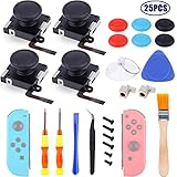 Joycon Joystick Replacement Repair Kit 4 Pack for Fix Drift Nintendo Switch Joy-Con Controller & Switch Lite Joystick Parts Replacement Left/Right Analog Thumb Stick, Metal Latch