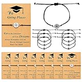 BENBIYO 16PCS Graduation Bracelet Set 2022 2023 Adjustable Compass College High School Graduation Gifts for Classmates