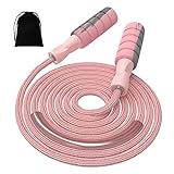 FITMYFAVO Jump Rope Cotton Adjustable Skipping Weighted jumprope for Women，Adult and Children Athletic Fitness Exercise Jumping Rope