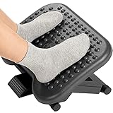 HUANUO Adjustable Under Desk Footrest, Foot Rest for Under Desk at Work with Massage, Foot Stool Under Desk with 3 Height Position & 30 Degree Tilt Angle Adjustment for Home, Office