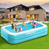 SINEAU Inflatable Pool for Kids and Adults, 120' X 72' X 22' Oversized Thickened Family Swimming Pool for Toddlers, Outdoor, Garden, Backyard, Summer Water Party