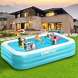 SINEAU Inflatable Pool for Kids and Adults, 120' X 72' X 22' Oversized Thickened Family Swimming Pool for Toddlers, Outdoor, Garden, Backyard, Summer Water Party