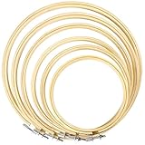 Caydo 6 Pieces Embroidery Hoop Set Bamboo Circle Cross Stitch Hoop Ring 4 inch to 10 inch for Embroidery and Cross Stitch