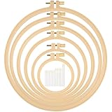 6 Pcs Embroidery Hoop 6 Size, Round Plastic Cross Stitch Hoop with 16 Needles (3.6In to 10.7 in), Small Embroidery Hoop, Cross Stitch Hoops and Frames, Suitable for Embroidery, Craft Sewing