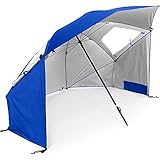 Sport-Brella Super-Brella SPF 50+ Sun and Rain Canopy Umbrella for Camping, Beach and Sports Events (8-Foot, Blue)
