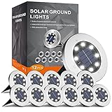 INCX Solar Outdoor Lights Waterproof,12 Pack Solar Lights for Outside, Solar Garden Lights Landscape Lighting for Patio Pathway Lawn Yard Deck Driveway Walkway White