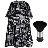 FEBSNOW Professional Hair Cutting Cape with Neck Duster Brush, Salon Barber Cape, Hair Cutting Accessories (Floral Print)