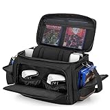 LoDrid Travel Carry Case Compatible with PS5/PS4/PS4 Pro/PS4 Slim/Xbox One/Xbox One X/Xbox One S for Console and 15.6' Laptop, Protective Gaming Bag for Gaming Accessories with Handle and Shoulder Strap, Black