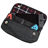 Hide & Drink, Waxed Canvas Switch Compatible Carrying Case, Urban Travel Pouch, Soft Storage Bag, Scratch & Bump Protection, Minimalist Essentials Handmade Includes 101 Year Warranty :: Charcoal Black