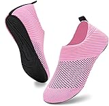 ANLUKE Barefoot Quick-Dry Water Sports Shoes Aqua Socks for Swim Beach Pool Surf Yoga for Women Men (40/41, KPink)