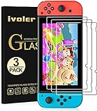 ivoler [3 Pack Screen Protector Tempered Glass for Nintendo Switch, Transparent HD Clear Anti-Scratch Screen Protector Compatible Nintendo Switch