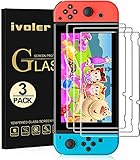 ivoler [3 Pack Screen Protector Tempered Glass for Nintendo Switch, Transparent HD Clear Anti-Scratch Screen Protector Compatible Nintendo Switch