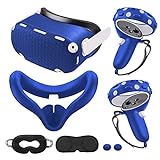 Compatible with Oculus Quest 2 Accessories, VR Silicone face Cover, VR Shell Cover,Compatible with Quest 2 Touch Controller Grip Cover,Protective Lens Cover,Disposable Eye Cover