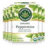 Traditional Medicinals Organic Peppermint Herbal Leaf Tea, Alleviates Digestive Discomfort, 16 Tea Bags (Pack of 6)