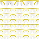 Kigeli 20 Pairs Safety Goggles over Glasses Lab Goggles Anti Fog Scratch Adult Protective Eyewear for Classroom Work (Yellow)