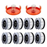 Eventronic 10 Pack String Trimmer Replacement Spool Compatible with Black+Decker Weed Eater, 240ft 0.065' AF-100 Autofeed Line for Black+Decker String Trimmers(8 Spools + 2 Caps+2 Springs)