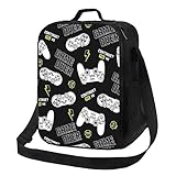 Wiqodme Joystick Gamepad Game Controller Lunch Bag Insulated Lunch Box with Adjustable Shoulder Strap for Women Men Reusable Lunch Cooler Bag for Office Picnic