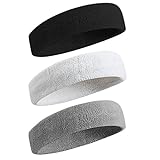 BEACE Sweatbands Sports Headband for Men & Women - Moisture Wicking Athletic Cotton Terry Cloth Sweatband for Tennis, Basketball, Running, Gym, Working Out