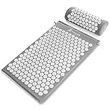ProsourceFit Acupressure Mat and Pillow Set with 100% Natural Linen for Back/Neck Pain Relief and Muscle Relaxation