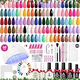 Beetles Gel Nail Polish Kit with U V Light 68 Pcs Emotional Spectrum 35 Colors Gel Polish Nail Kit with Base and Matte&Glossy Top Coat Soak Off All Season Gel Nail Kit Manicure Tools Gifts for Women