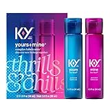 K-Y Yours + Mine Couples Lubricant, Personal Lubricant & Intimate Gel for Couples, Men, Women, Sex Lube, Clear, 2 x 1.5 Fl Oz, 2 count (Pack of 1)